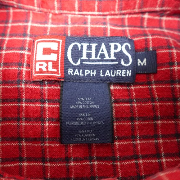 Vintage Chaps Ralph Lauren Flax Linen Cotton Short Sleeve Shirt Men's M Casual - Picture 4 of 10